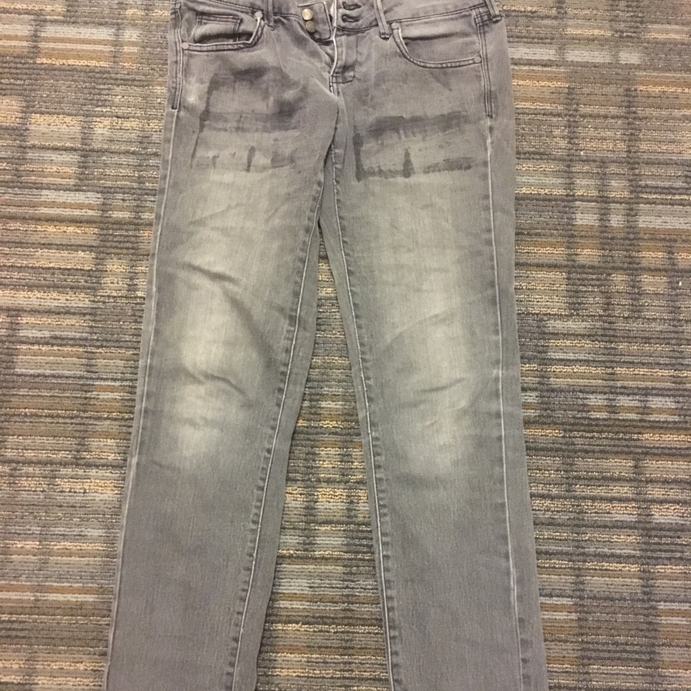 MANGO LIGHT GREY LOW RISE JEANS